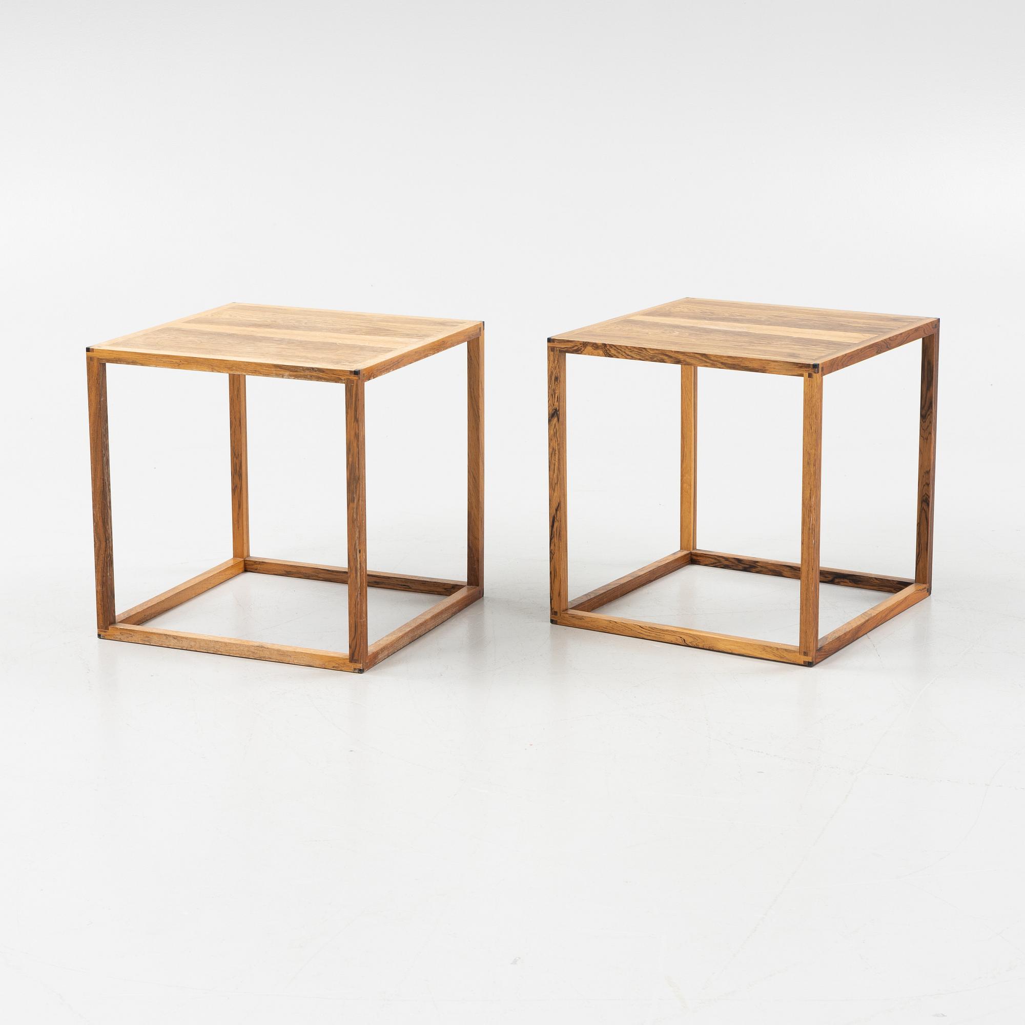 Lars Larsson, a pair of rosewood side tables, HI-gruppen, 1960's.