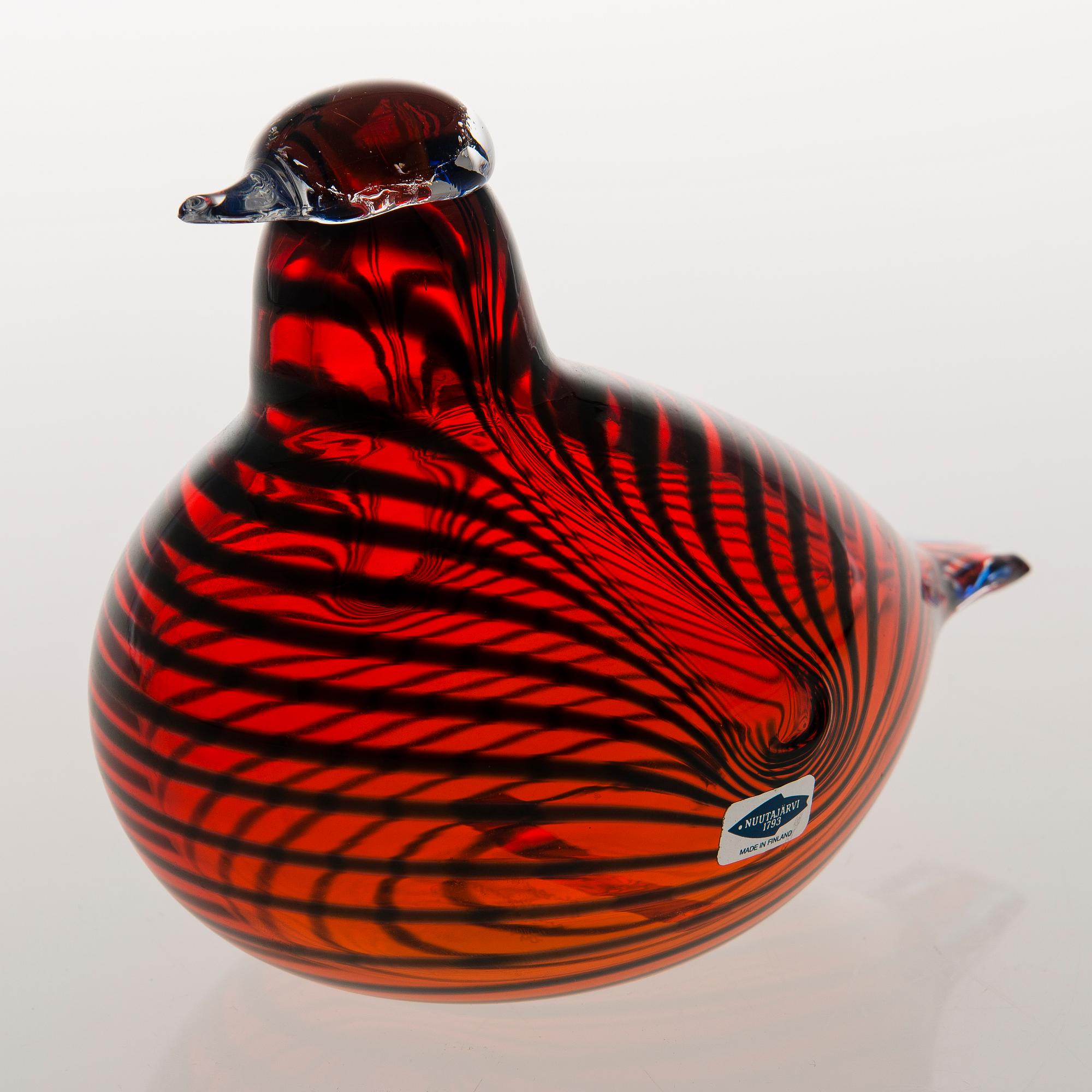 OIVA TOIKKA, A glass bird signed Oiva Toikka Nuutajärvi
