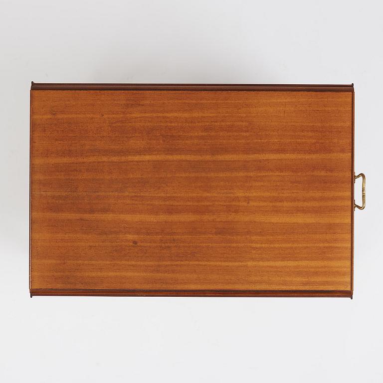Josef Frank, a mahogany serving trolley model "756", FIrma Svenskt Tenn, mid-20th century.