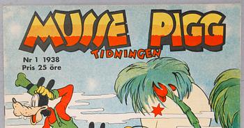 MUSSE PIGG TIDNINGEN, nr 1, 3, 4, 6, 7, 8, 8, 11, 1938.