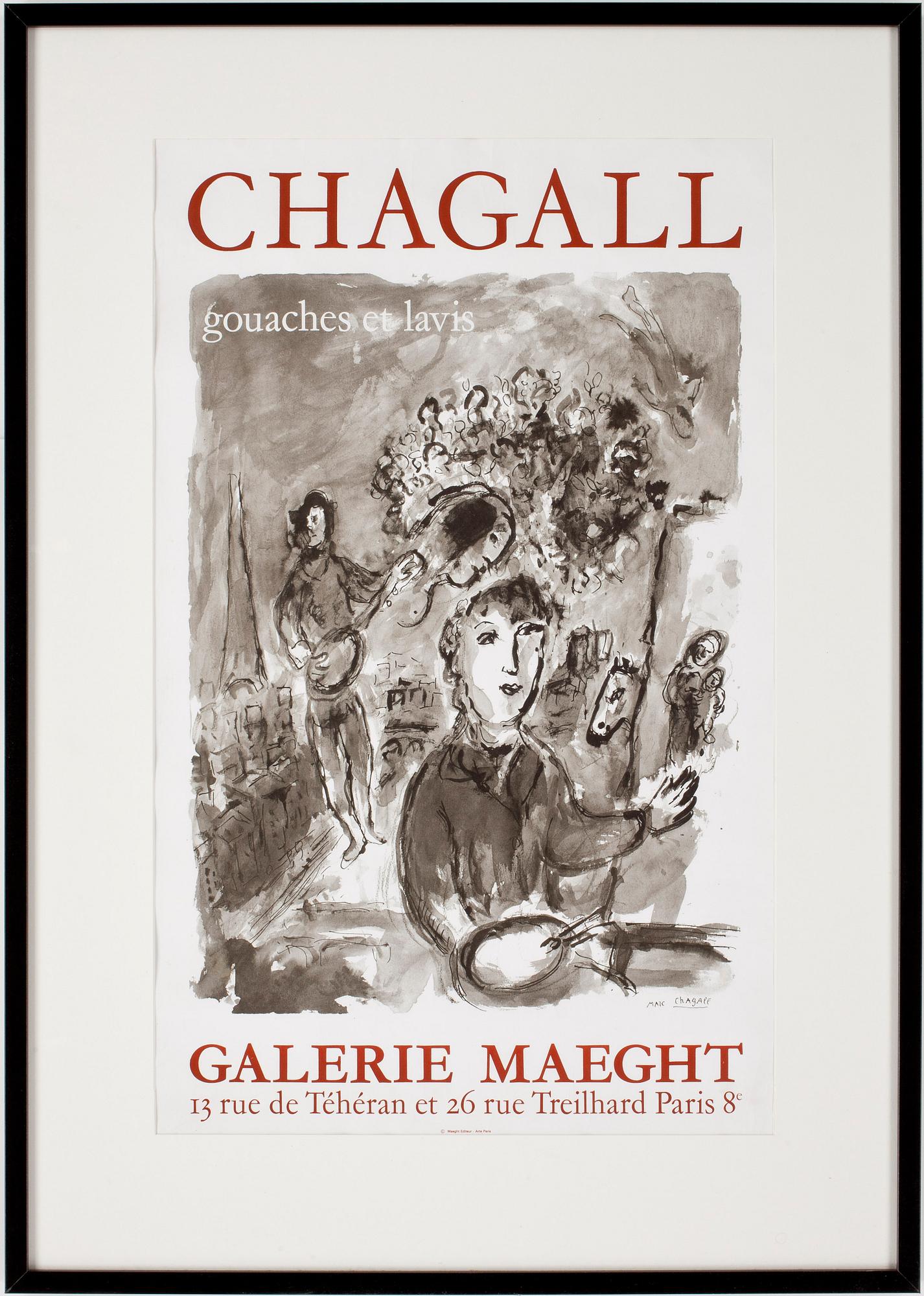 MARC CHAGALL, utställningsaffisch.