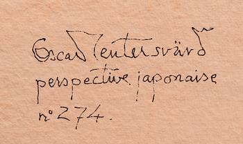 Oscar Reutersvärd, water color with paper cut, signed.