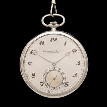 244. International Watch Company, Schaffhausen, IWC, Frackur, 18 vitguld, 1930-tal. Vikt ca 55 + 8 gram.