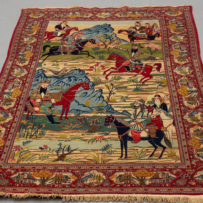 A RUG, semi-antique Kashan, ca 235 x 141 cm.