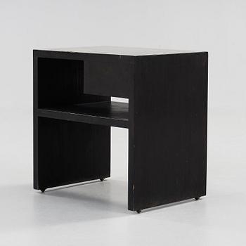 An Uno Åhrén black lacquered birch and pewter side table, Svenskt Tenn, Stockholm ca 1930.