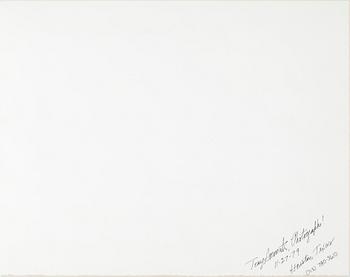 FOTOGRAFI FÖRESTÄLLANDE ANDY WARHOL, okänd fotograf, C-print, signerad och daterad 3:e februari, 1980.