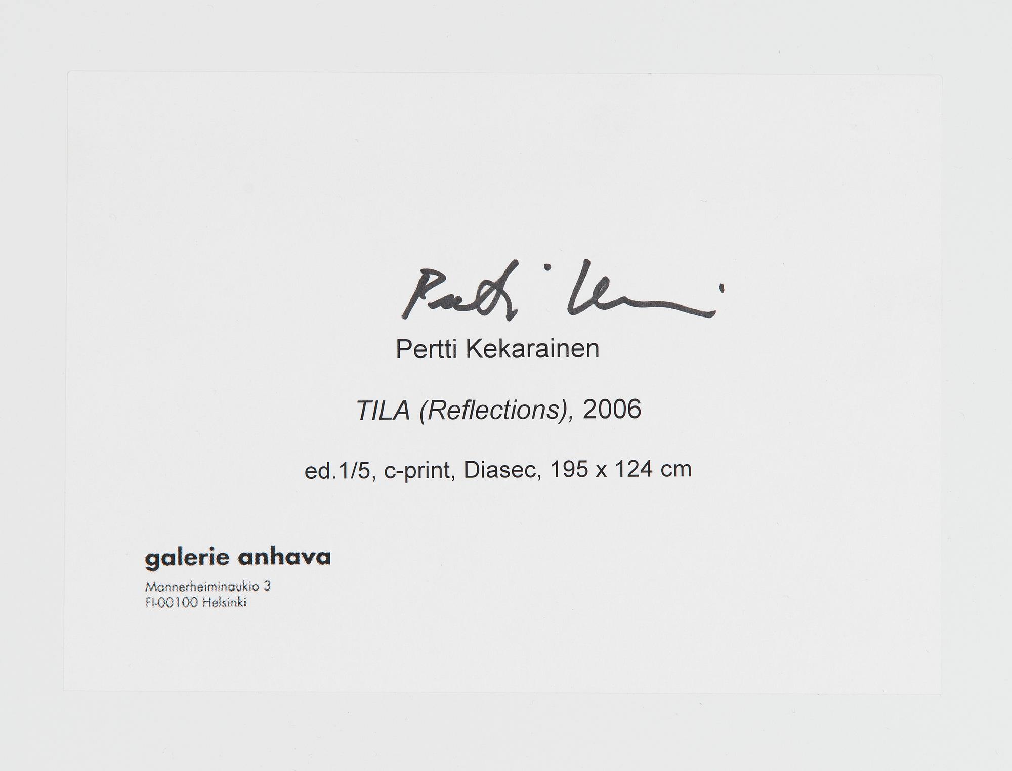Pertti Kekarainen, "TILA (Reflections)".