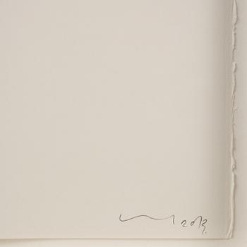 Callum Innes, "Ivory Black Blue / Quinacridone Gold (no. 59)".