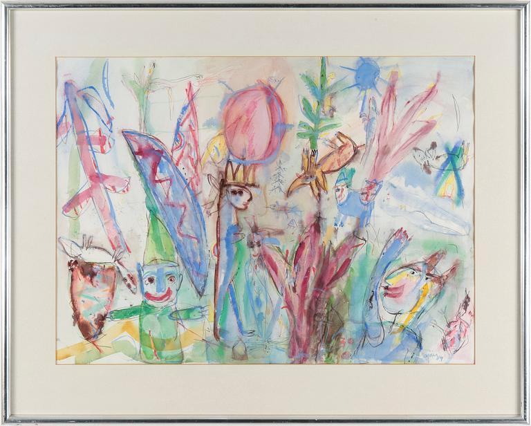 BJÖRN BJÖRNHOLT, akvarell, signerad o daterad - 89.