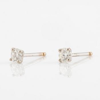 Earrings, a pair, 18K white gold with brilliant-cut diamonds totalling 0.46 ct,.