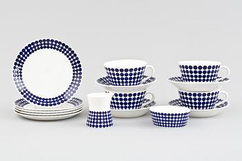 TESERVISER, porslin, 11 + 3 delar,  "Adam" Stig Lindberg, Gustavsberg samt "Hyacint", Arthur Percy, Gefle.