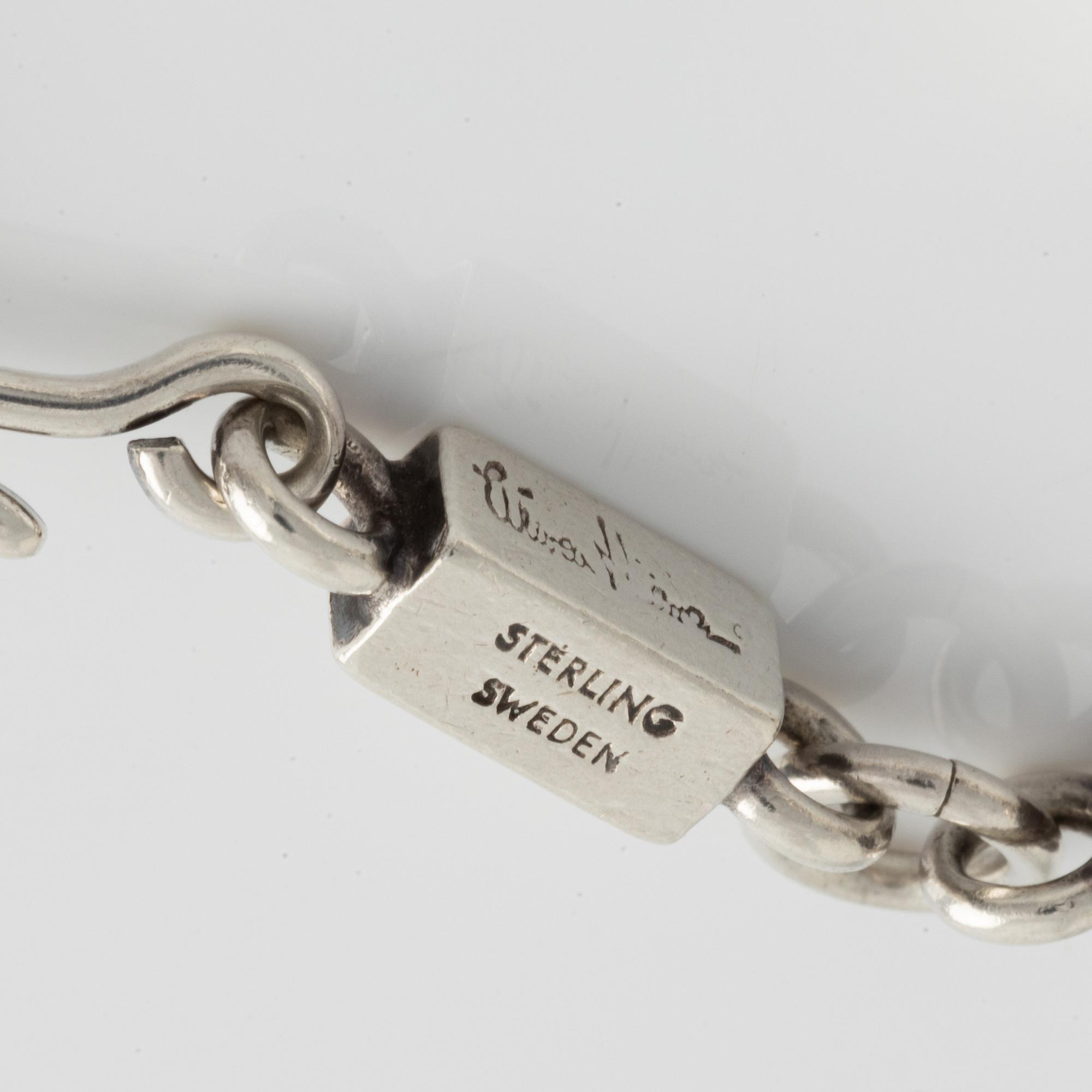 Wiwen Nilsson, armband, ring och stavkedja, sterlingsilver.