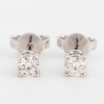 Circa 0,38 brilliant-cut diamond stud earrings.