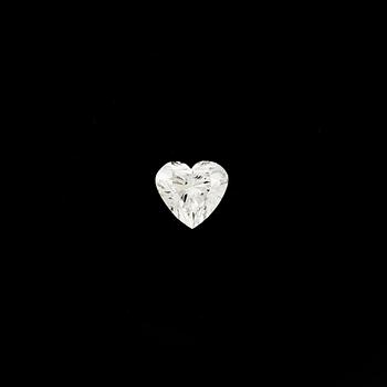 Hjärtformad briljantslipad diamant 0.50 ct medföljande GIA dossier.
