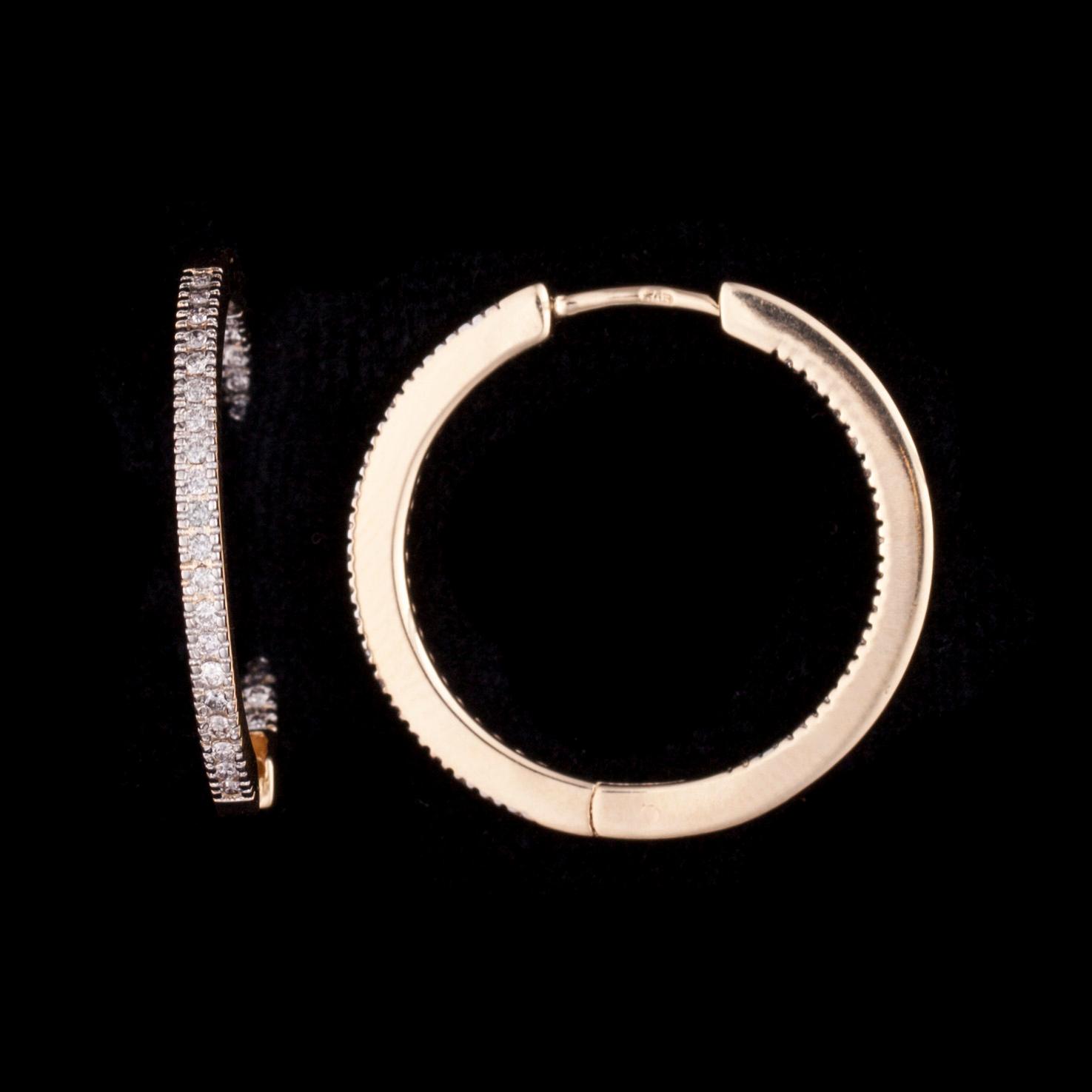 ÖRHÄNGEN, 14K guld, diamanter. Vikt ca 6,8 g.
