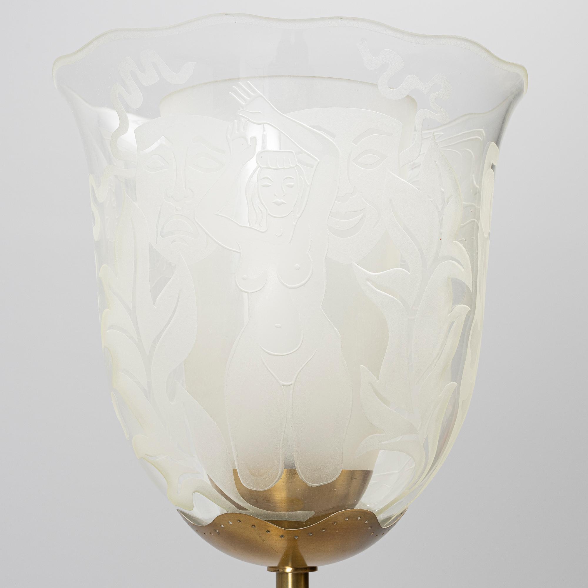 Bo Notini, a Swedish Modern floor lamp, Glössner & Co, Stockholm, 1940s.
