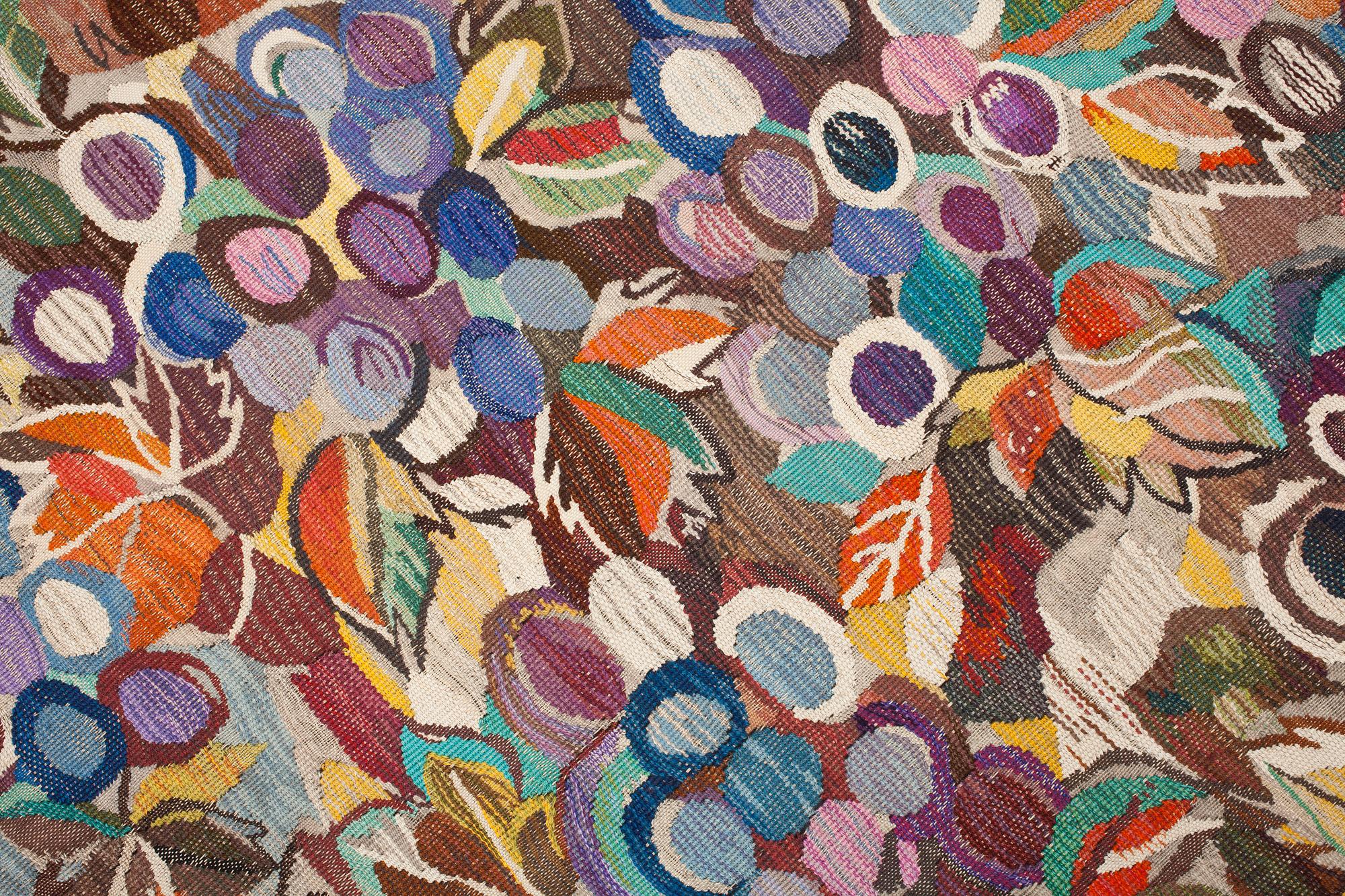 TAPESTRY. "Vindruvor". Tapestry variant weave. 222 x 129,5 cm. Signed AB MMF BS.