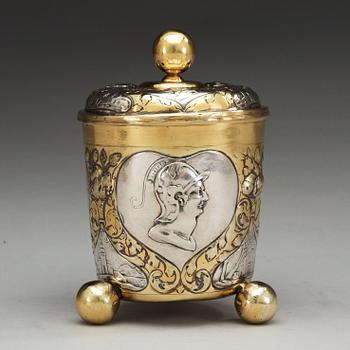 A german 18th century parcel-gilt, makers mark of Simon Wickert, Augsburg (1691-1708).