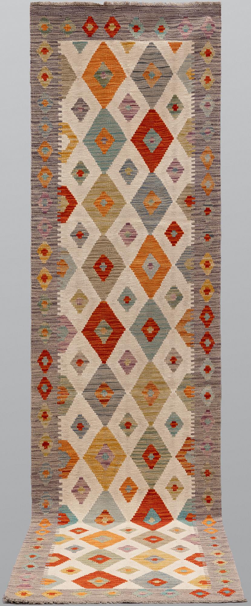 Gallerimatta, Kelim, ca 291 x 71 cm.