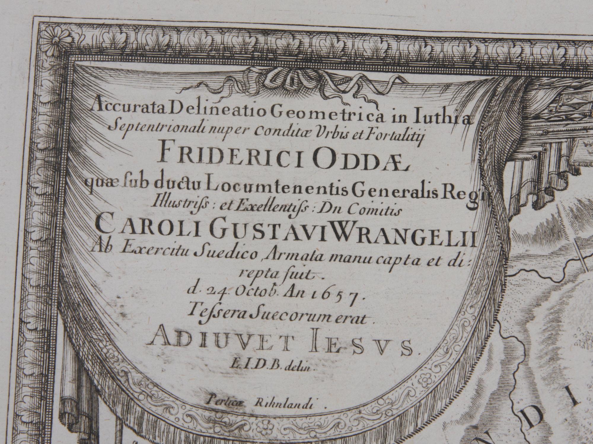 KARTA, "Friderici Oddae", Danmark, C G Wrangel 1657.