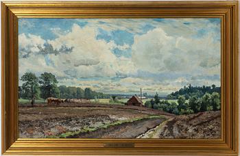 Johan Jacob Silvén, Summer Landscape with Ploughing Man.