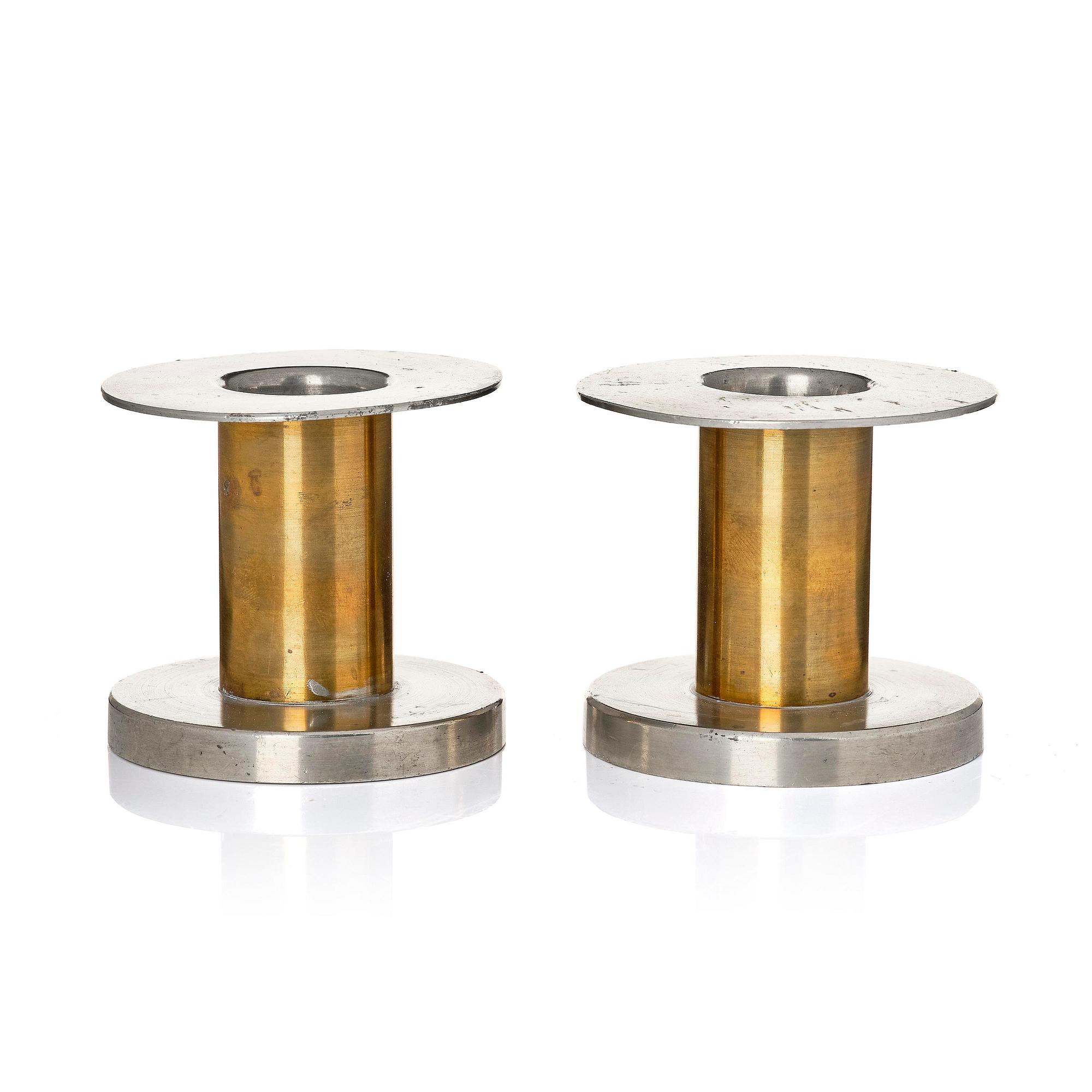 Nils Fougstedt, a rare pair of candlesticks model A 1277, Firma Svenskt Tenn, Stockholm, 1935.