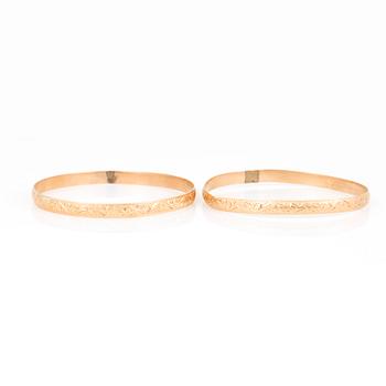 ARMRINGAR, 2 st, 14k guld.