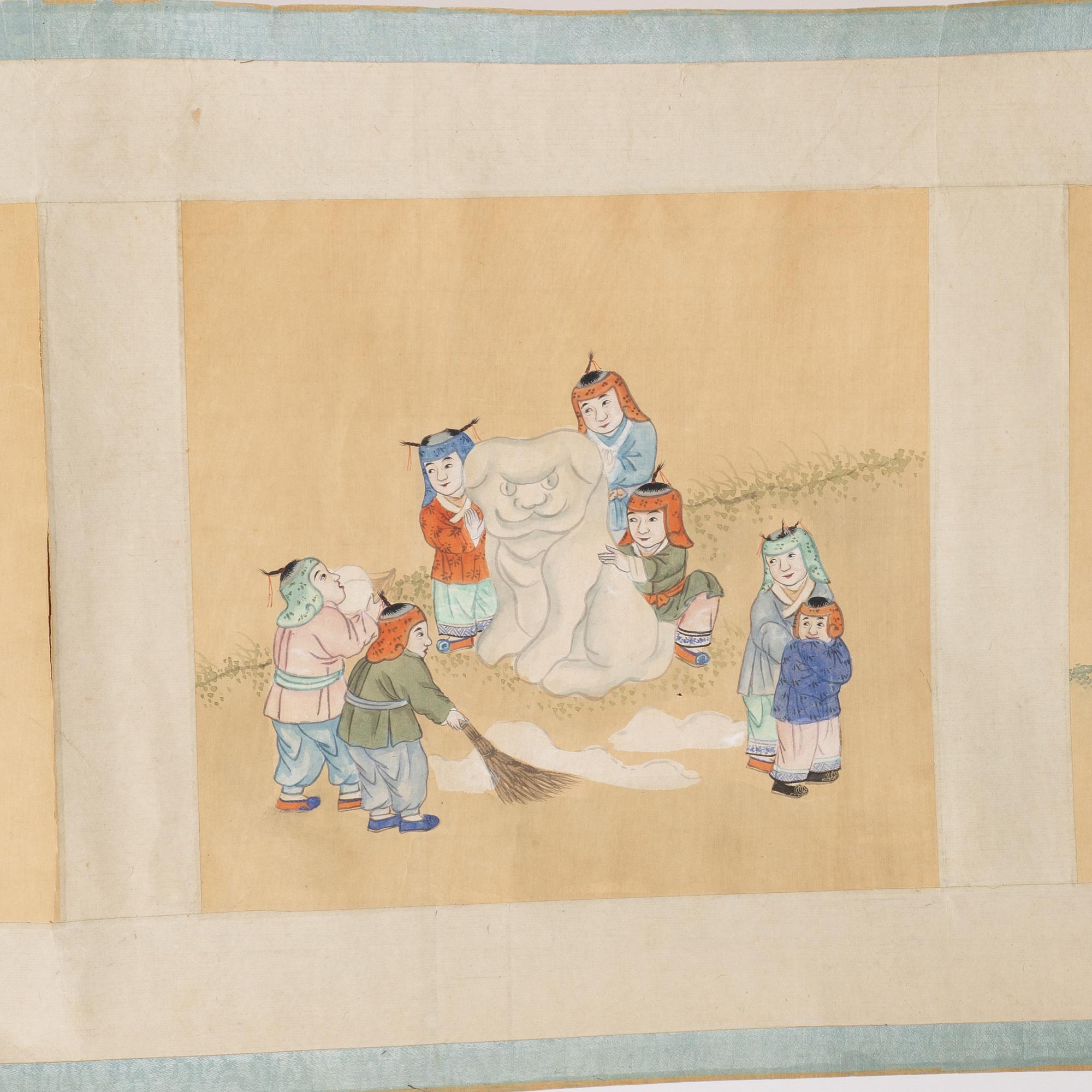 A painting of 'boys' at play by anonymous artist, late Qing dynasty.