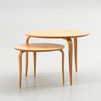 Bruno Mathsson, coffee tables, 2 pcs, "Annika", Karl Mathsson, Värnamo, 2008.