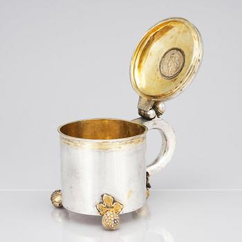 A Swedish 17th century parcel-gilt tankard, mark of Henrik Möller the elder, Stockholm (1645-1690) before 1689.