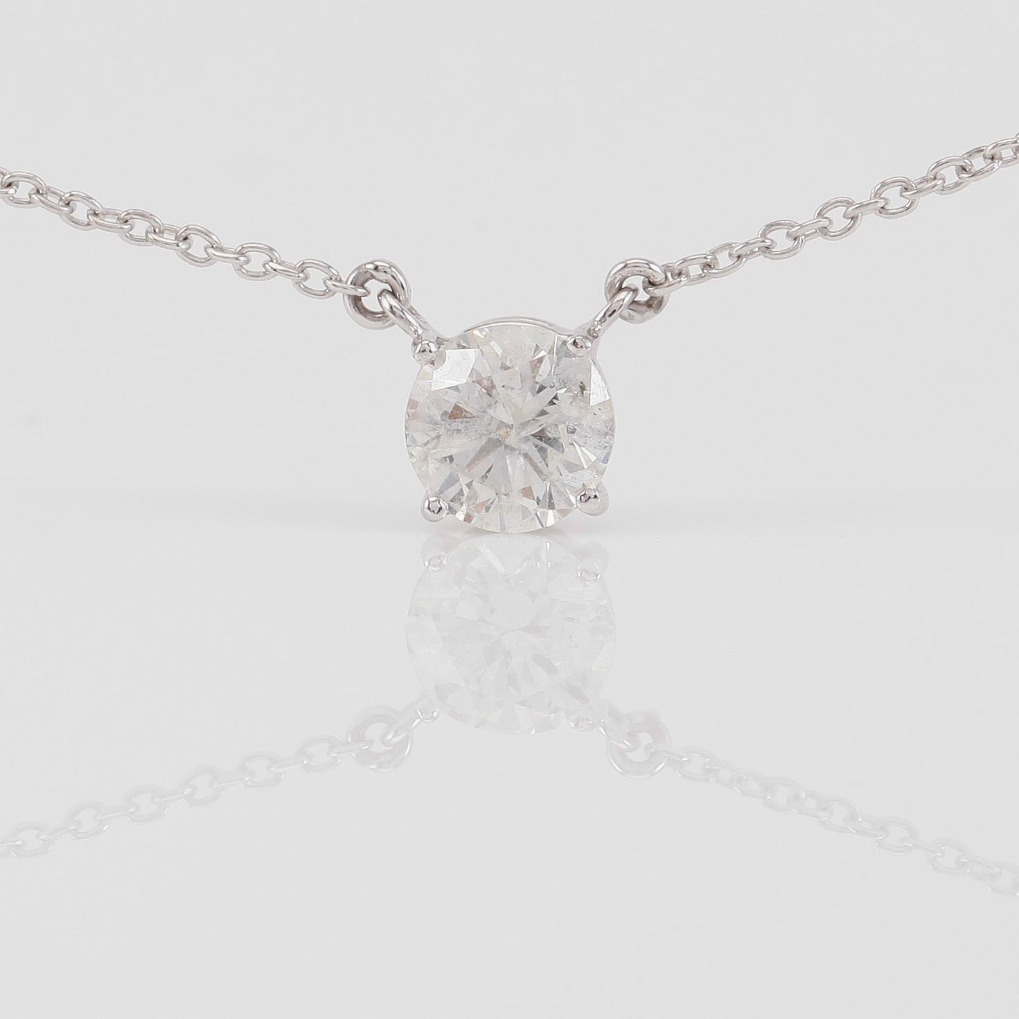 COLLIER, 18K vitguld och diamant tot ca 0.91 ct.