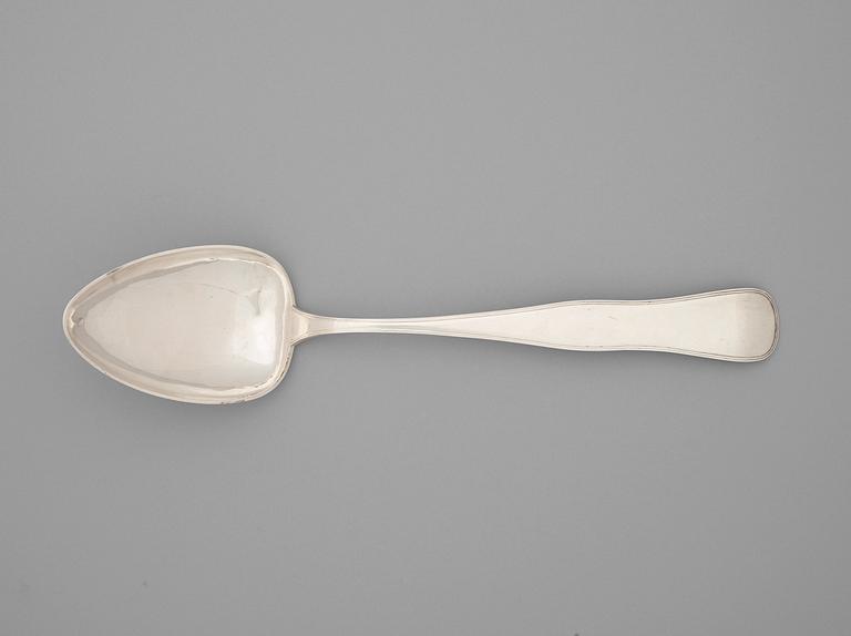 A Norwegian 19th century silver serving-spoon, marks of Kristensen, Drammen c. 1860.