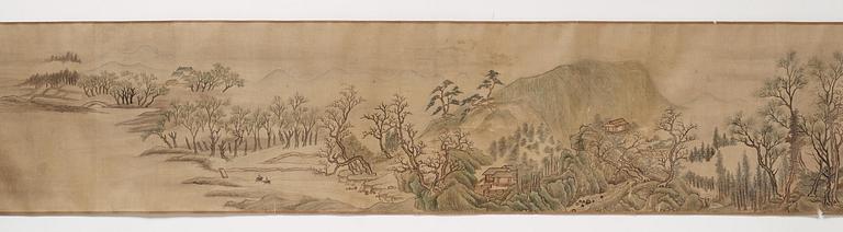 Yun Shouping (Nantian), attributed to, A Chinese scroll painting, attributed to Yun Shouping,  惲壽平; 1633 – 1690).