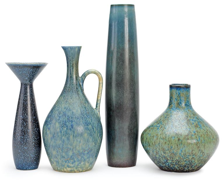 Four Carl-Harry Stålhane stoneware vases, Rörstrand.