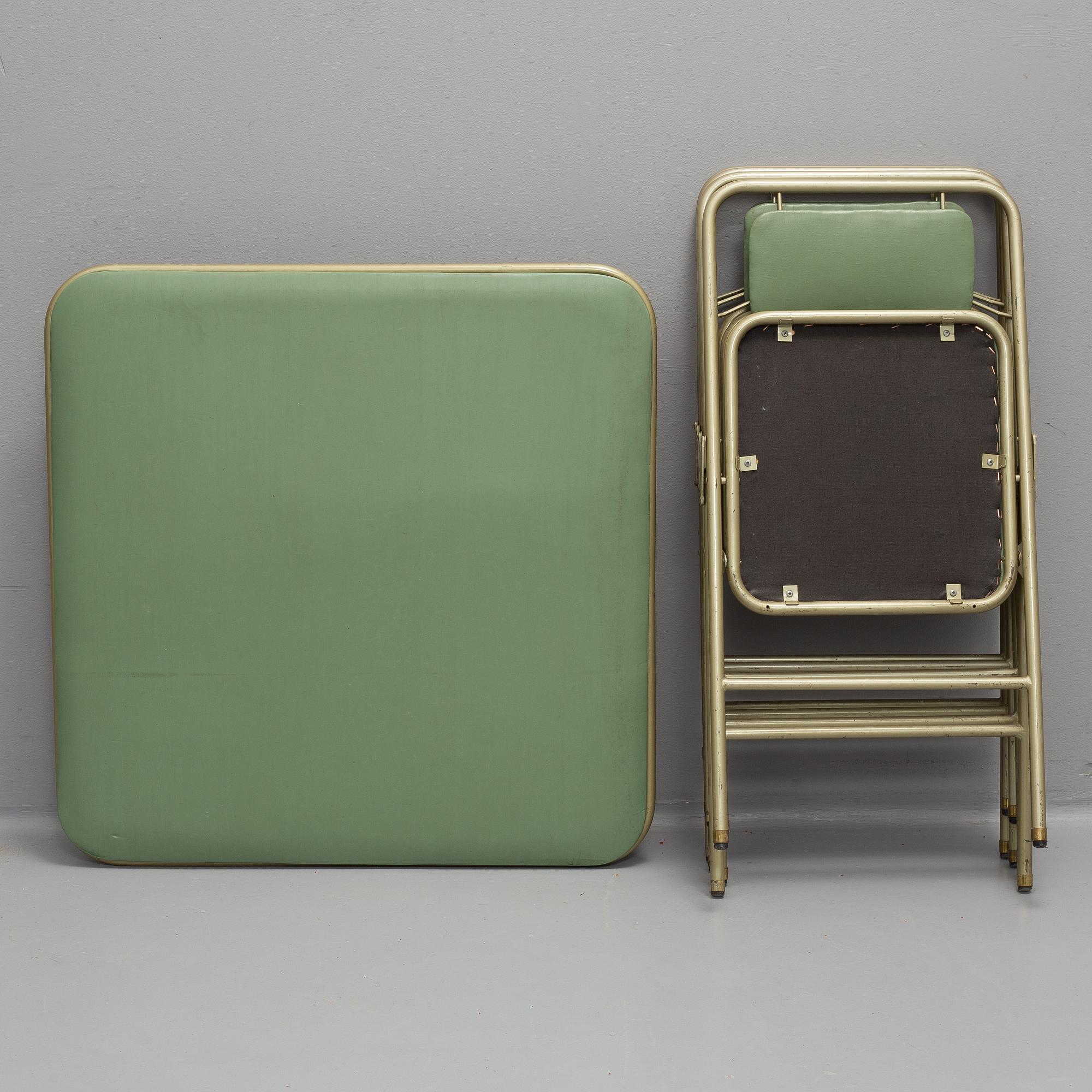 A table and four chairs by Dipetrol, second half of the 20th century.