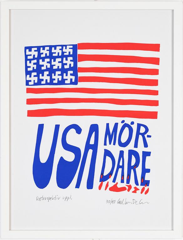 Carl Johan De Geer, färglitografi, signerad 30/90.