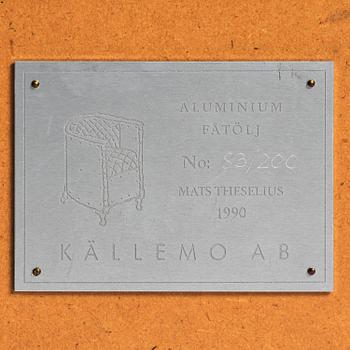 Mats Theselius, an "Aluminiumfåtölj" armchair, ed. 83/200, Källemo, Värnamo, post 1990.