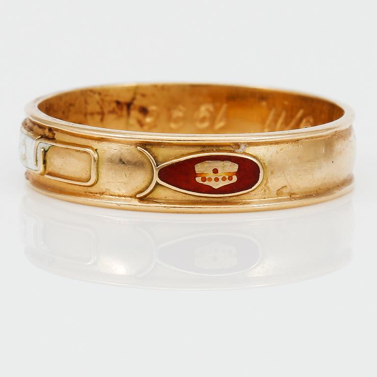 ORDENSRING, 18K guld, JJJ, Köping, 1990-tal. Vikt ca 5 gram.