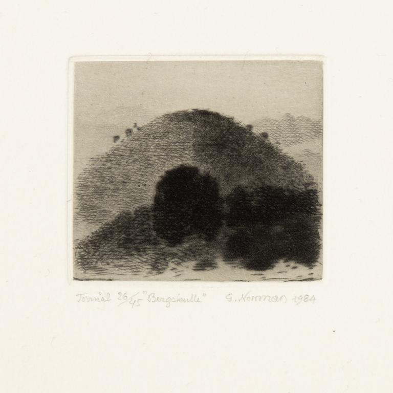 Gunnar Norrman, Drypoint etchings, 9, signed and numbered.