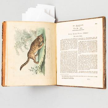 BOOK, with hand coloured dry needle engravings.