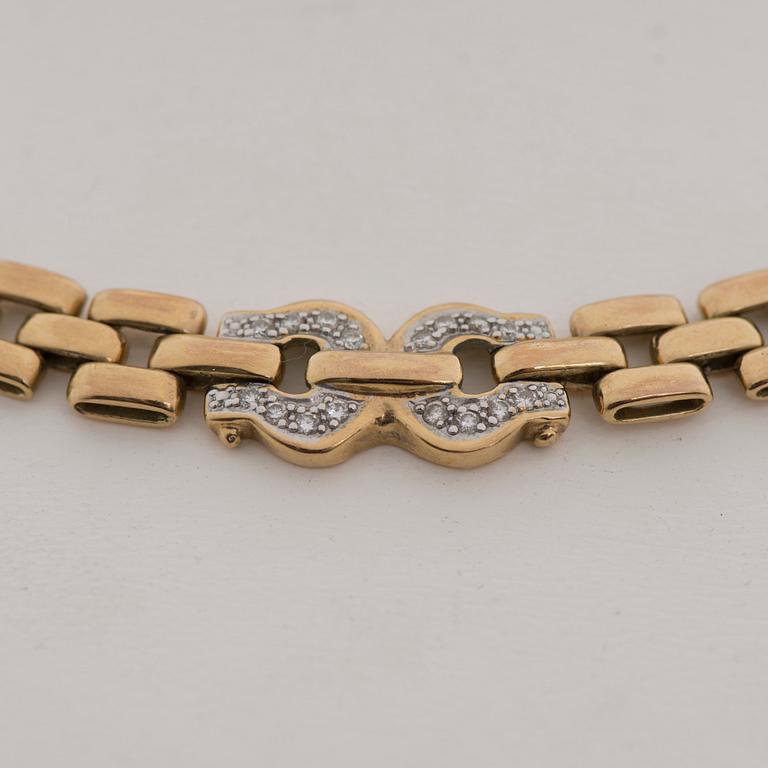 COLLIER, Bucherer, 18K guld, briljantslipade diamanter.