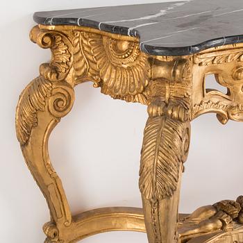 A later part of the 20th century mirror and consol table.