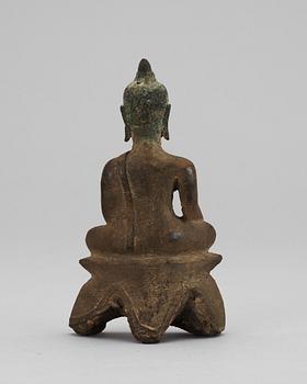 A bronze figure of budha, south-east Asia, 18th Century.