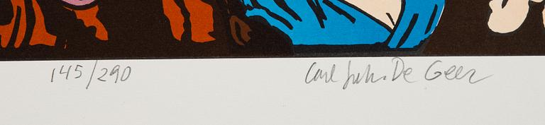 Carl Johan De Geer, lithograph in colours,s igned 145/290.