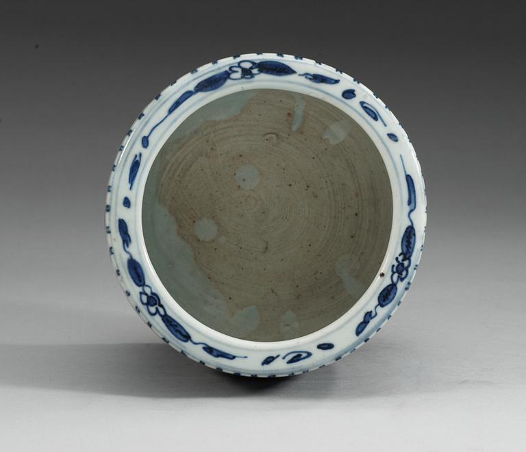 A blue and white tripod censer, Ming dynasty, Wanli (1573-1619).