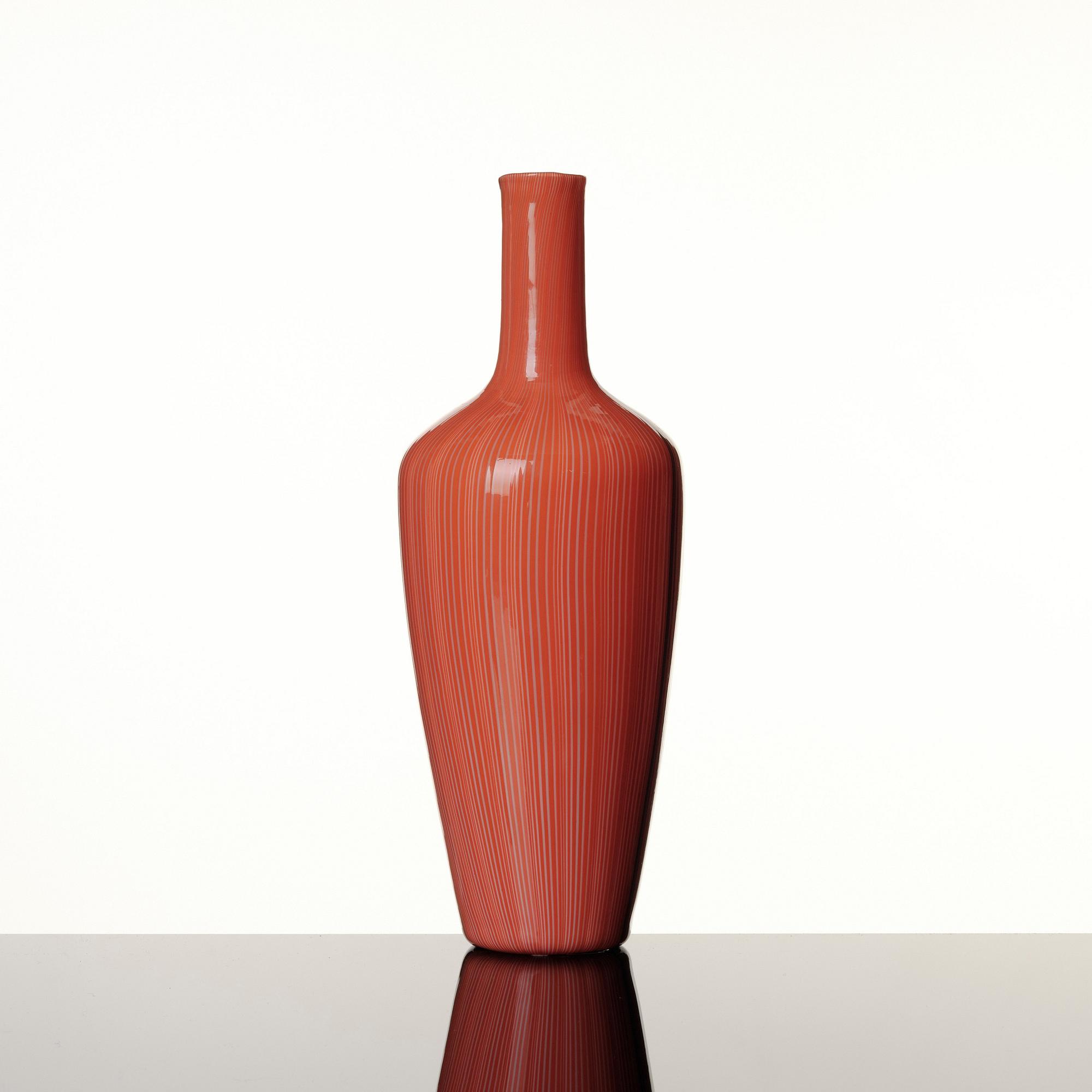 Carlo Scarpa, a 'Tessuto velato' glass vase, Venini, Murano, Italy 1950-60s.