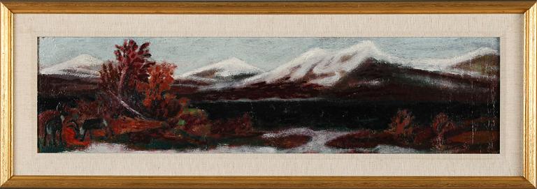 JÜRGEN VON KONOW, olja på pannå, signerad och daterad 1945.