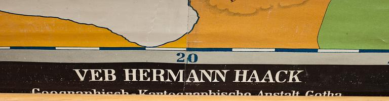 SKOLKARTA, Europakarta. Hermann Hoack, Tyskland. 1900-talets mitt.