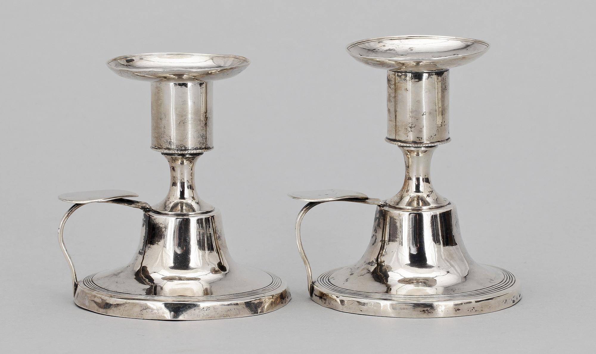 RESELJUSSTAKAR, ett par, silver, Per Zethelius,  Stockholm, 1807.