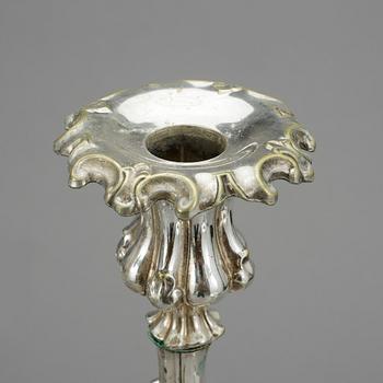 KANDELABRAR, ett par, nysilver, barockstil, 1800-tal.
